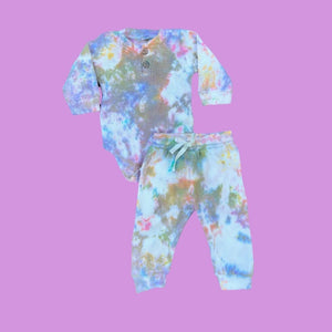 Open image in slideshow, Toddler Rainbow Tie Dye Onesie Jogger Set
