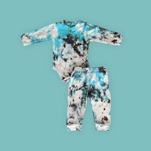 Open image in slideshow, Toddler Blue Tie Dye Onesie Jogger Set
