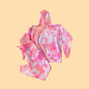 Open image in slideshow, Peach Sherbert Tie Dye Loungewear Set
