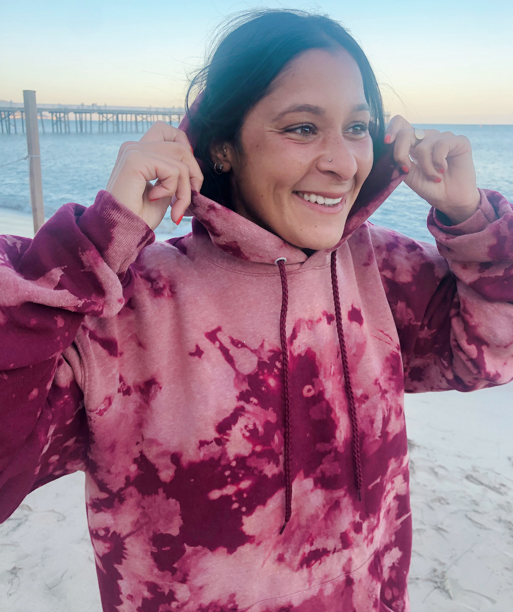 Bleach tie dye sweatshirt hotsell