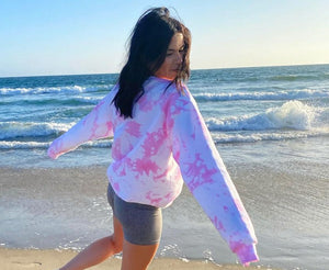 Open image in slideshow, Barbie Pink Tie Dye Crewneck
