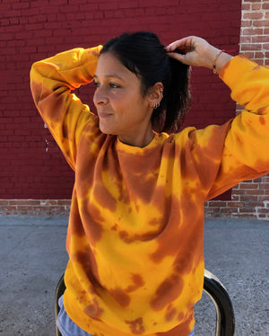 Open image in slideshow, Gold Crush Tie Dye Crewneck
