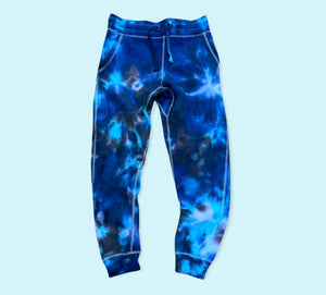 Open image in slideshow, Midnight Blue Tie Dye Joggers
