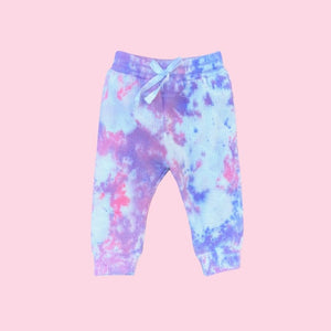 Open image in slideshow, Toddler Pink Lilac Tie Dye Joggers
