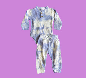 Open image in slideshow, Toddler Lavender Tie Dye Onesie Jogger Set

