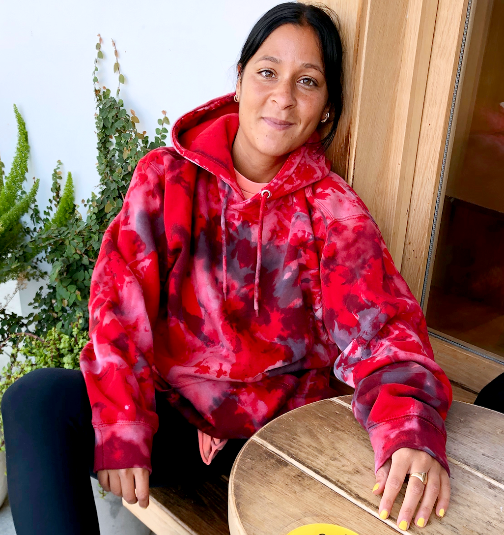 Tie dye hoodie red hotsell