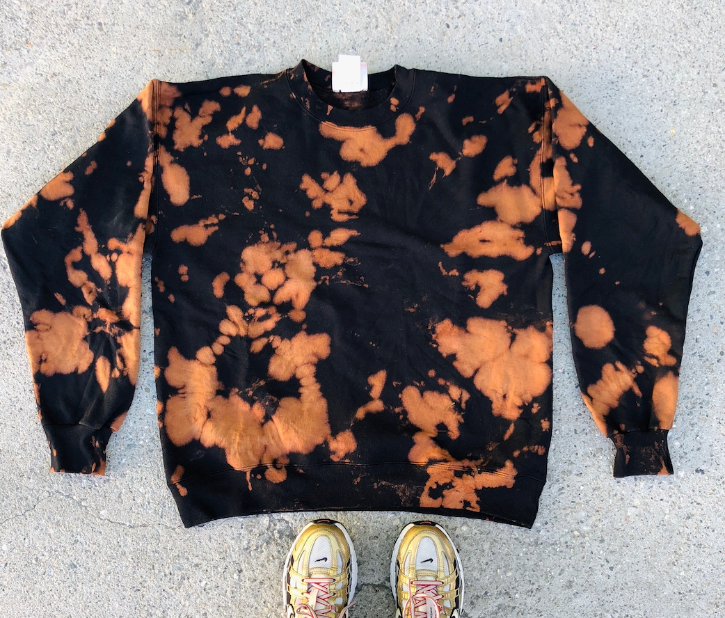 Orange Bleach Tie Dye Crewneck