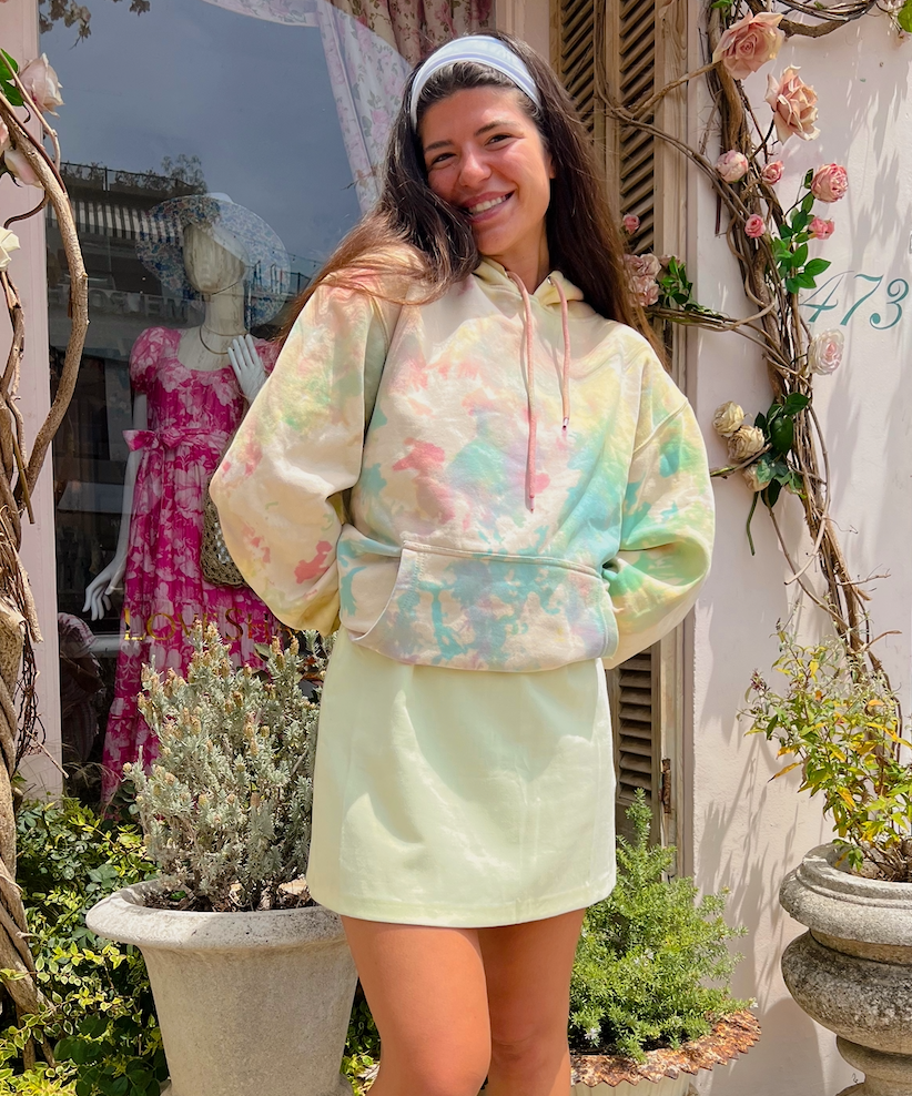 Pastel rainbow 2024 tie dye hoodie