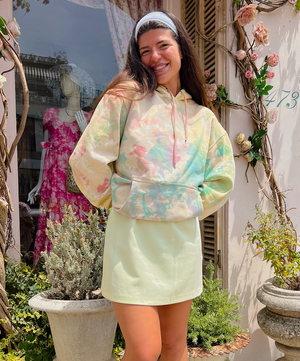 Open image in slideshow, Rainbow Cream Tie Dye Hoodie
