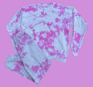 Open image in slideshow, Pink Ash Tie Dye Loungewear Set
