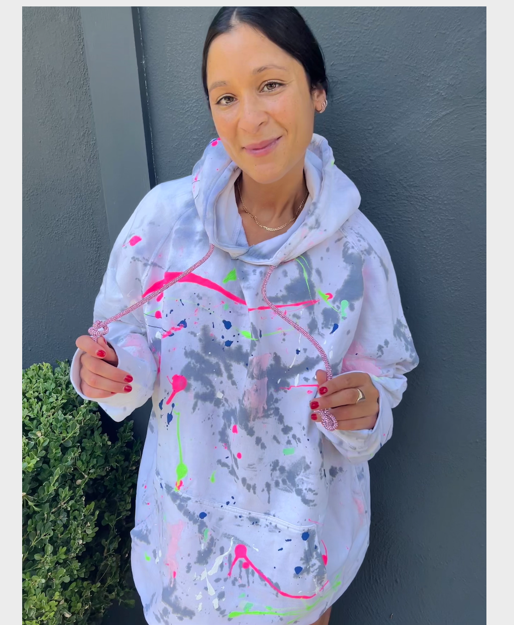 White 2025 distressed hoodie