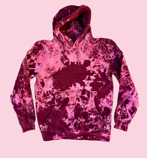 Burgundy Bleach Tie Dye Hoodie Youngwildandserene