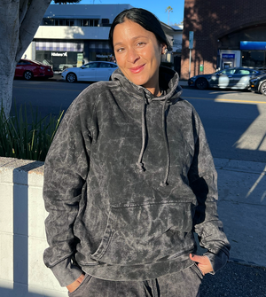 Black acid wash hoodie hot sale