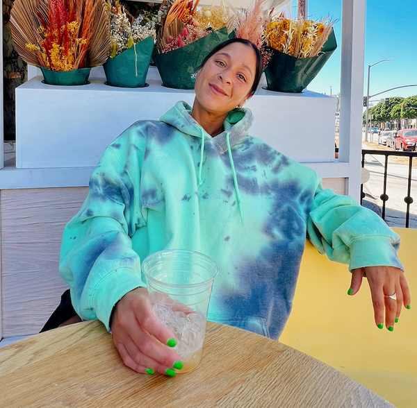 Green tie top dye hoodie