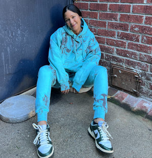 Open image in slideshow, Turquoise Grey Tie Dye Loungewear Set
