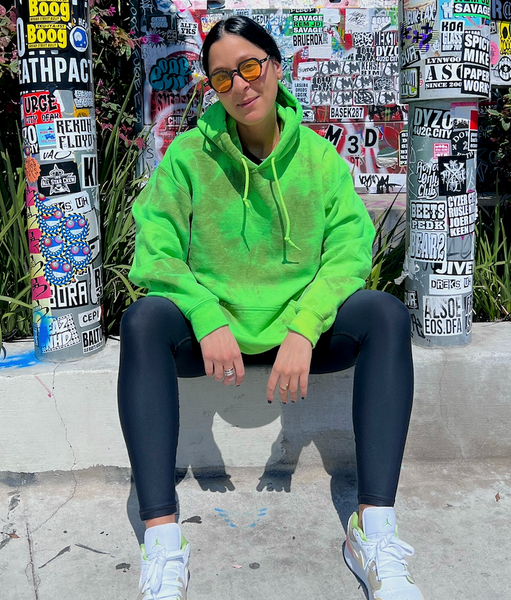 Lightening Green Neon Tie Dye Hoodie Youngwildandserene